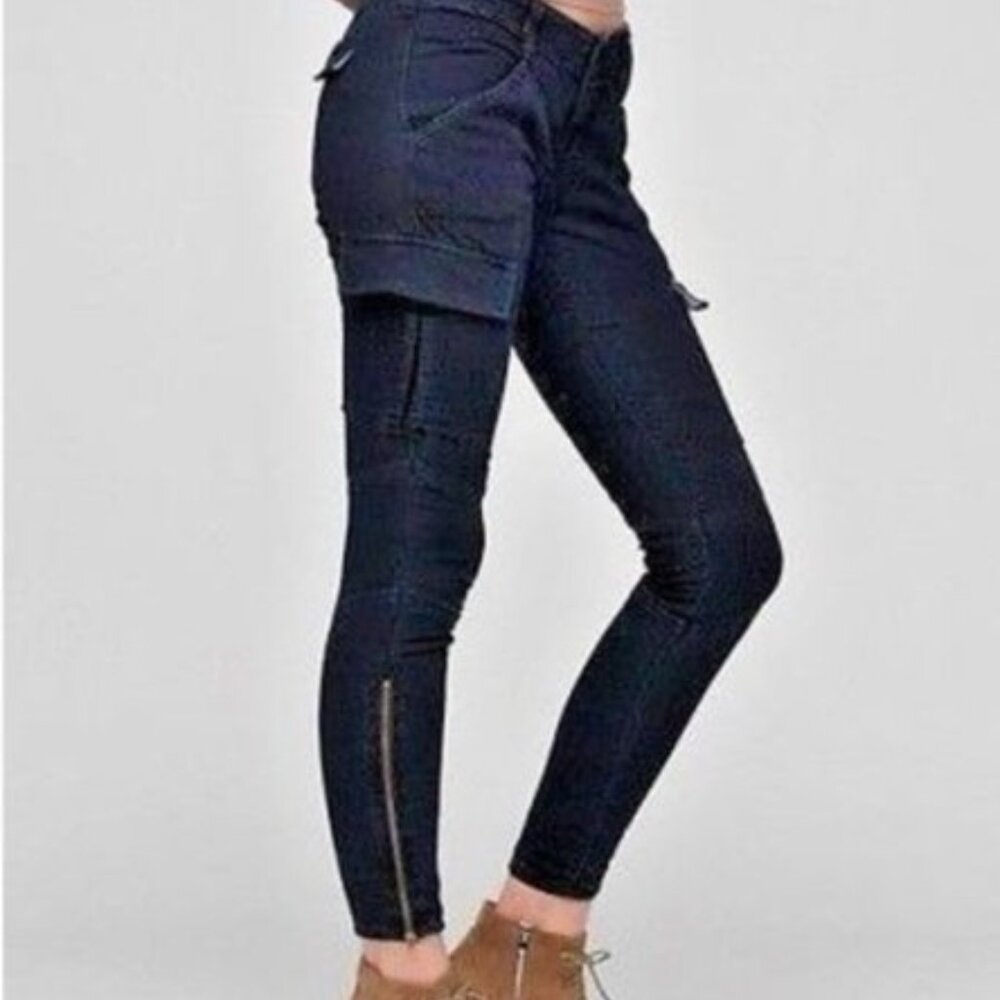 J Brand Houlihan Cargo Pants with Zippers Navy Blue Size 29